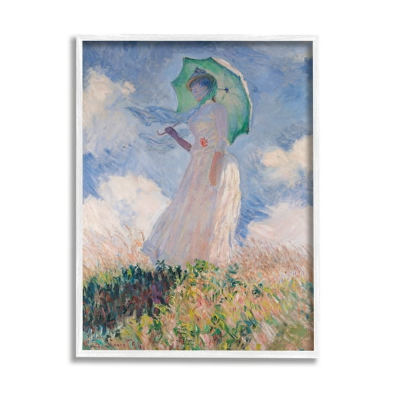 Stupell Industries Woman With Parasol Monet Classic Painting Framed Art Print Wall Art, 24x30, By Claude Monet