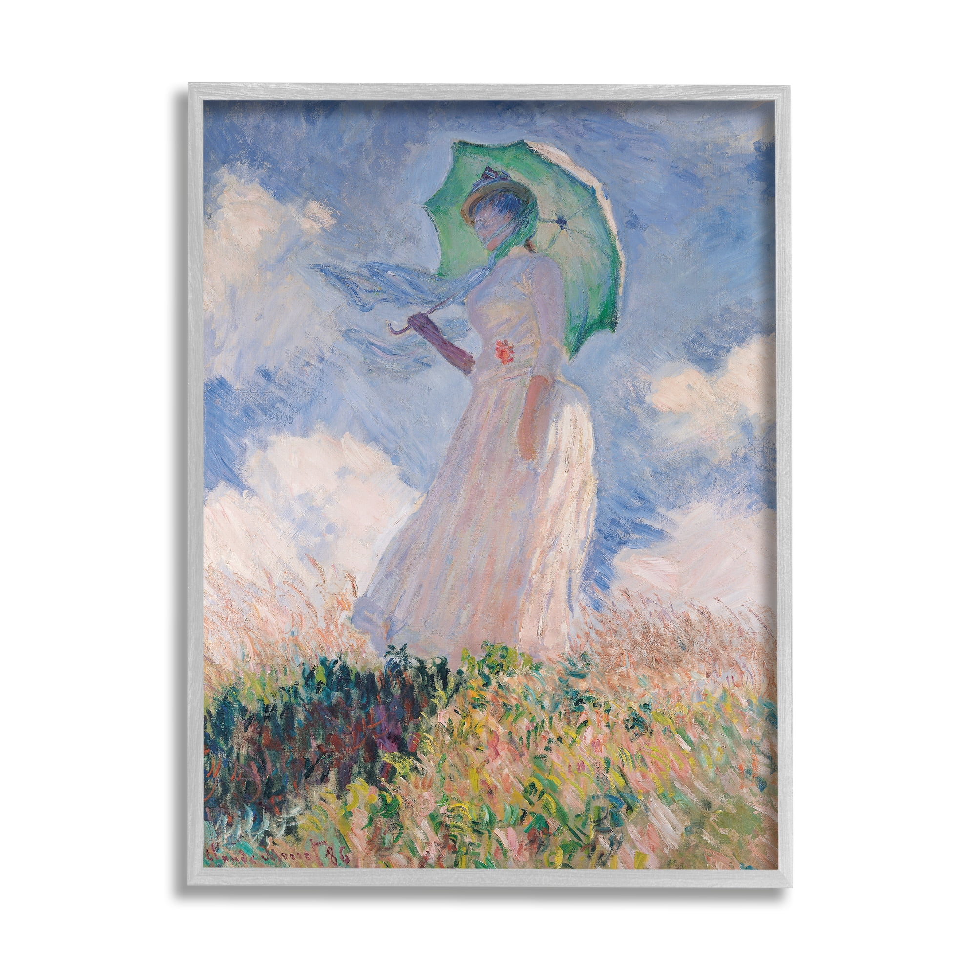 Stupell Industries Woman With Parasol Monet Classic Painting Framed Art Print Wall Art, 24x30, By Claude Monet
