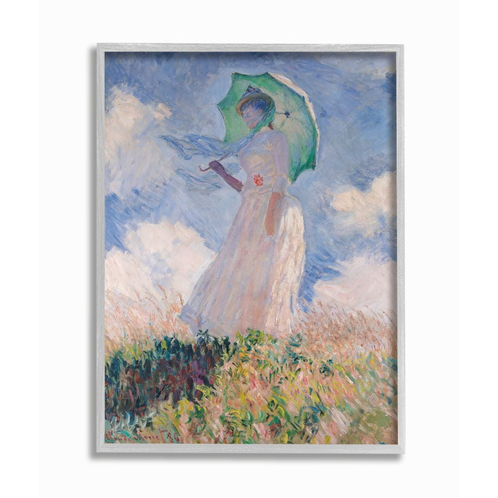 Stupell Industries Woman With Parasol Monet Classic Painting Framed Wall Art by Claude Monet