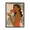 thumbnail image 1 of Stupell Industries Woman With Red Floral over Green Palm Leaves, 24 x 30, Designed by JJ Design House LLC, 1 of 7