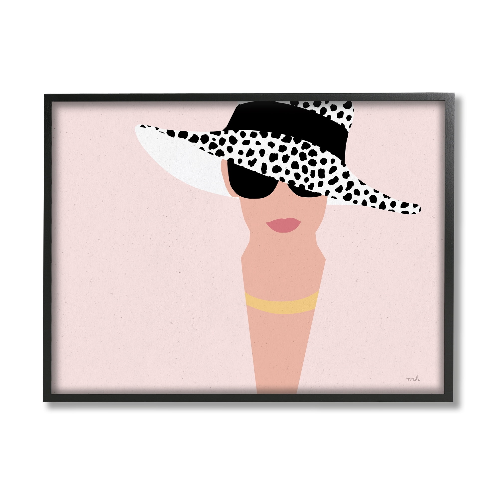 Stupell Industries Woman With Spotted Sun Hat Minimal Modern Portrait, 30 x 24, Design by Moira Hershey