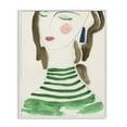 thumbnail image 1 of Stupell Industries Woman in Green Stripes People Painting White Framed Art Print Wall Art, 24 x 30, 1 of 2