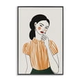 thumbnail image 1 of Stupell Industries Modern Woman in Orange Blouse Black Framed Giclee Art, 12 x 18, by Omar Escalante, 1 of 8