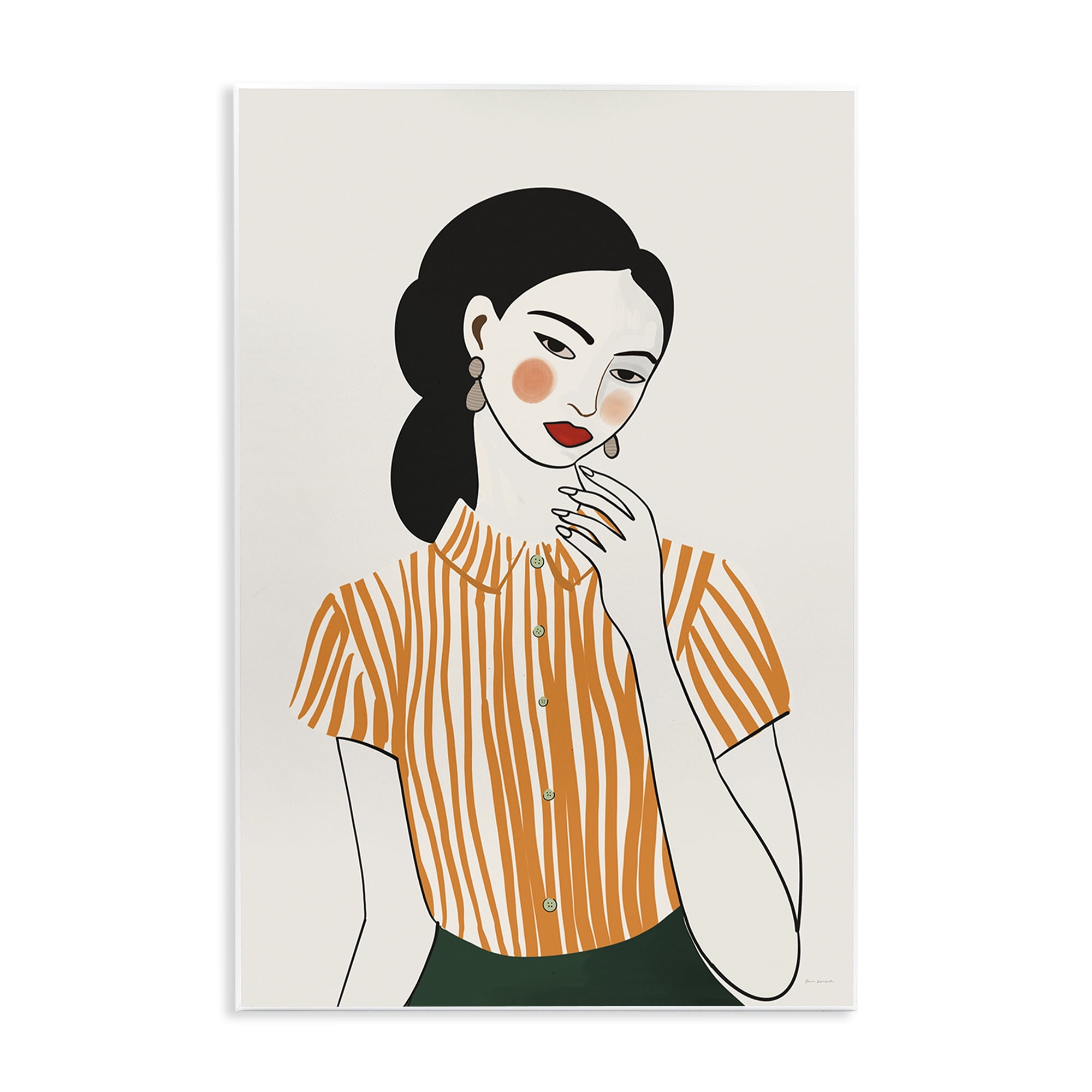 Stupell Industries Woman in Orange Blouse Wall Plaque Art, design by Omar Escalante