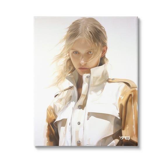 Stupell Industries Woman in Riding Jacket Beauty & Fashion Painting Gallery Wrapped Canvas Art Print Wall Art, 16 x 20