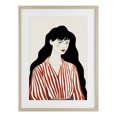 thumbnail image 1 of Stupell Industries Modern Woman in Striped Blouse Birch Framed Print Under Glass, 17 x 23, by Omar Escalante, 1 of 8