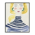 thumbnail image 1 of Stupell Industries Woman in Stripes People Painting Black Framed Art Print Wall Art, 11 x 14, 1 of 2