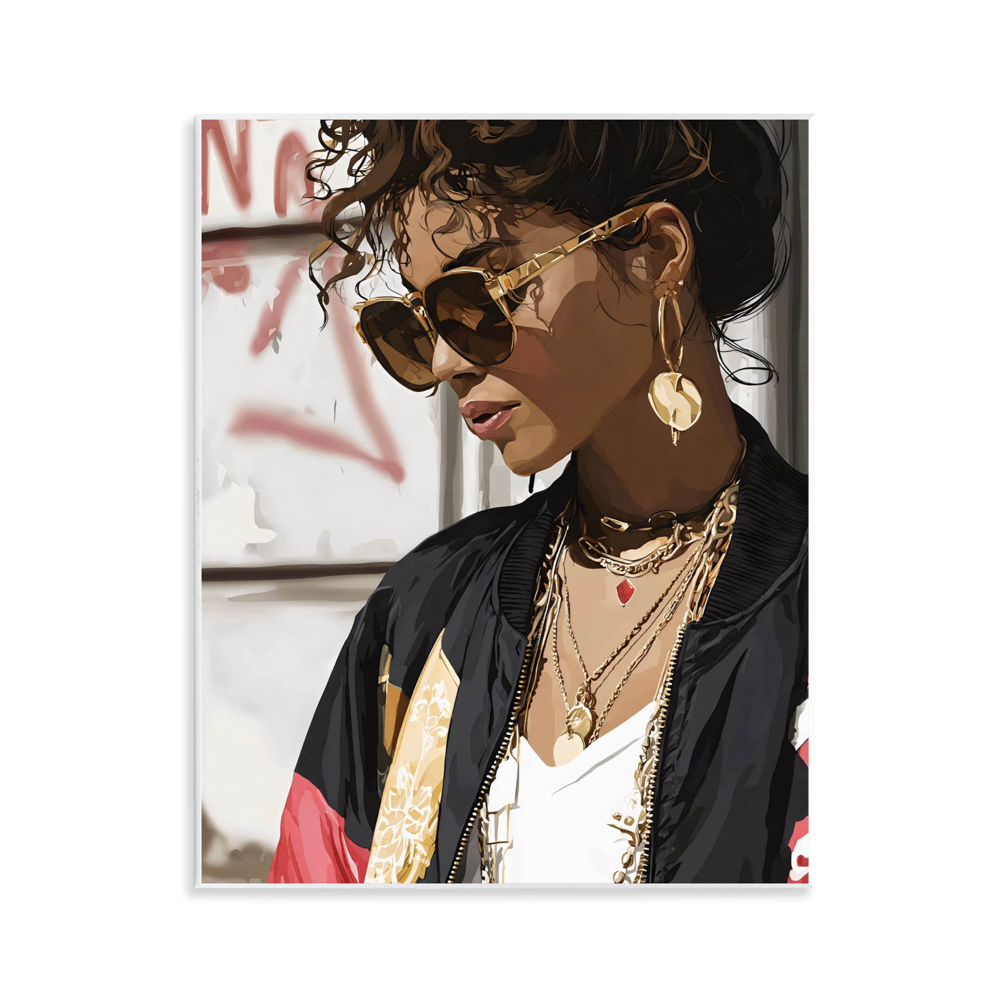 Stupell Industries Woman in Sunglasses With Jewelry Wall Plaque Art, design by Franklyn Gregory