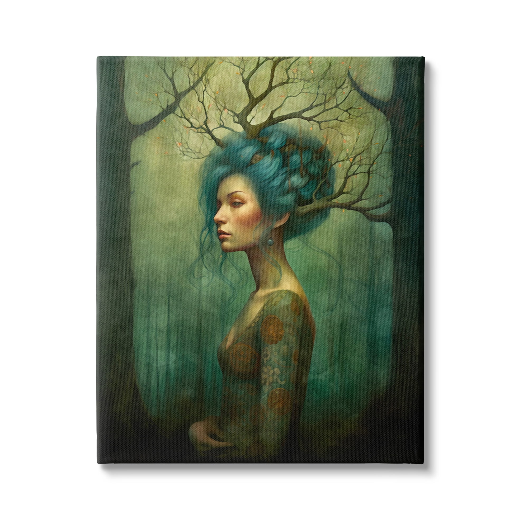 Stupell Industries Woman in Woodland Scene Fairy Tales & Fantasy Painting Gallery Wrapped Canvas Print Wall Art, 36 x 48