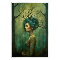 Stupell Industries Woman in Woodland Scene Fairy Tales & Fantasy Painting Unframed Art Print Wall Art, 10 x 15