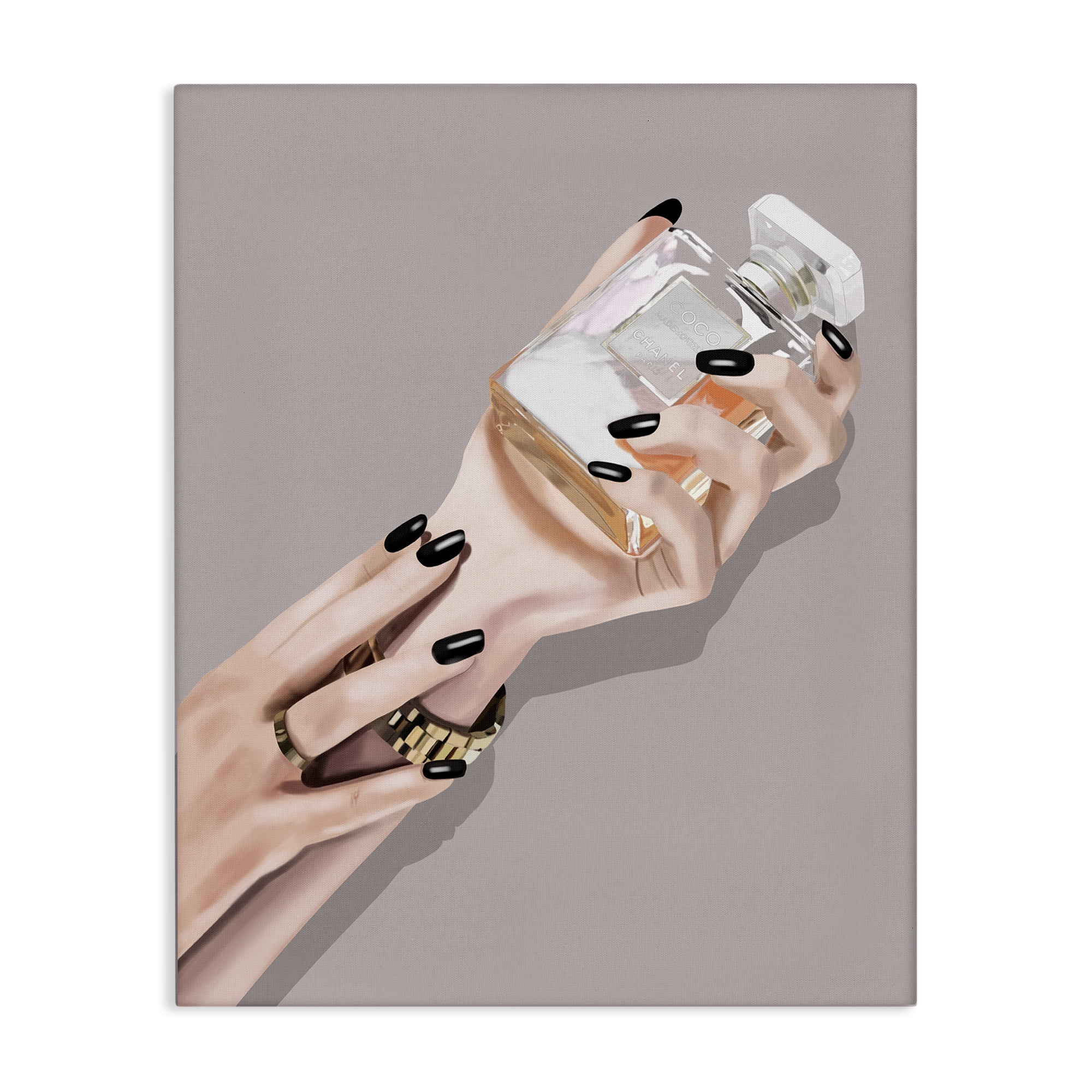 Stupell Industries Woman with Black Nail Polish People Painting Wrapped Canvas Art Print Wall Art, 30 x 40