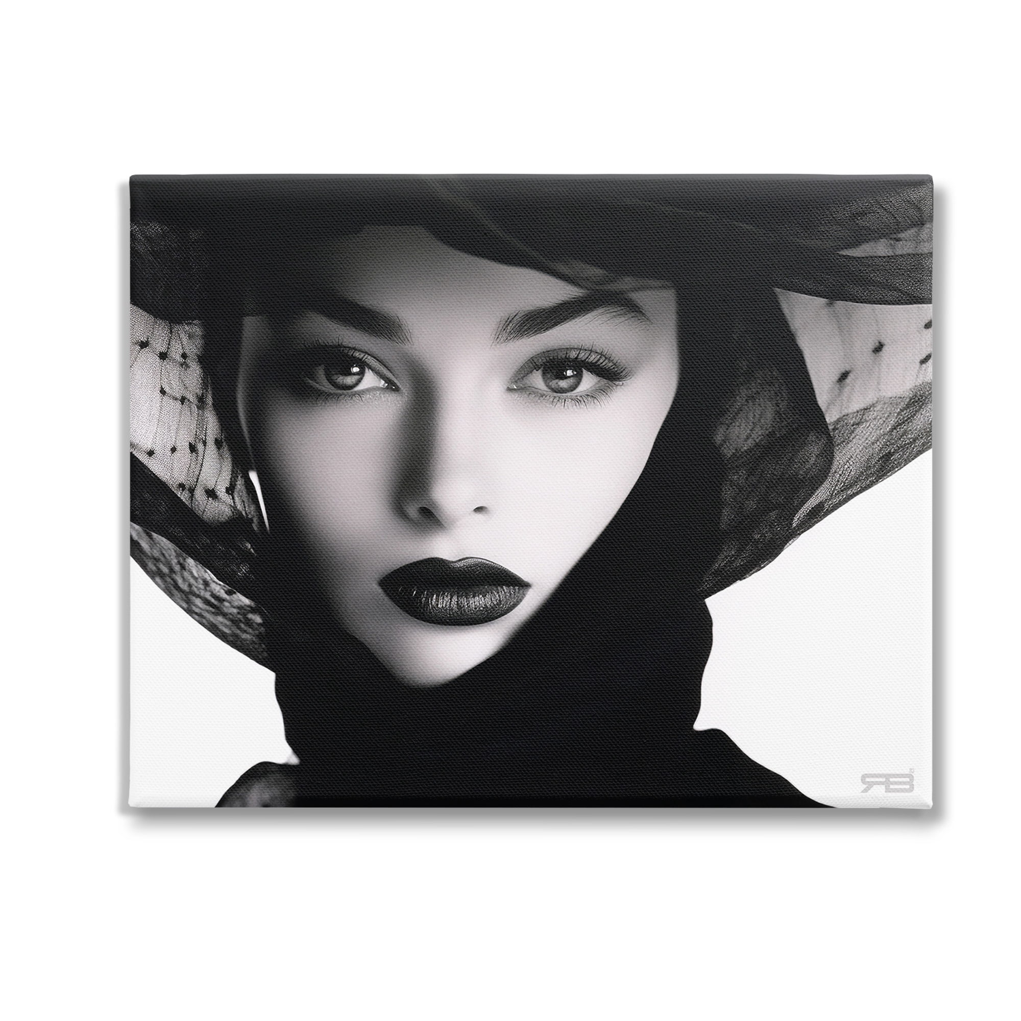 Stupell Industries Woman with Black Veil Beauty & Fashion Painting Gallery Wrapped Canvas Art Print Wall Art, 30 x 24