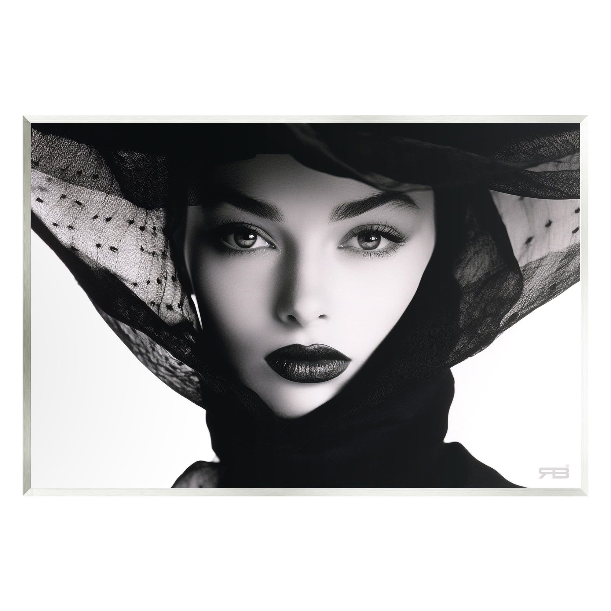 Stupell Industries Woman with Black Veil Beauty & Fashion Painting Unframed Art Print Wall Art, 19 x 13