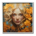 thumbnail image 1 of Stupell Industries Woman with Intense Gaze Botanical & Floral Painting Gray Framed Art Print Wall Art, 12 x 12, 1 of 2