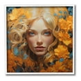thumbnail image 1 of Stupell Industries Woman with Intense Gaze Botanical & Floral Painting White Framed Art Print Wall Art, 24 x 24, 1 of 9