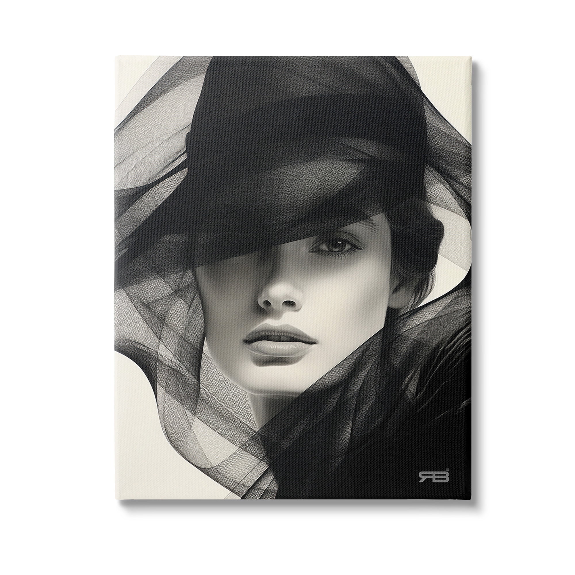 Stupell Industries Woman with Swirling Hat Beauty & Fashion Painting Gallery Wrapped Canvas Art Print Wall Art, 16 x 20