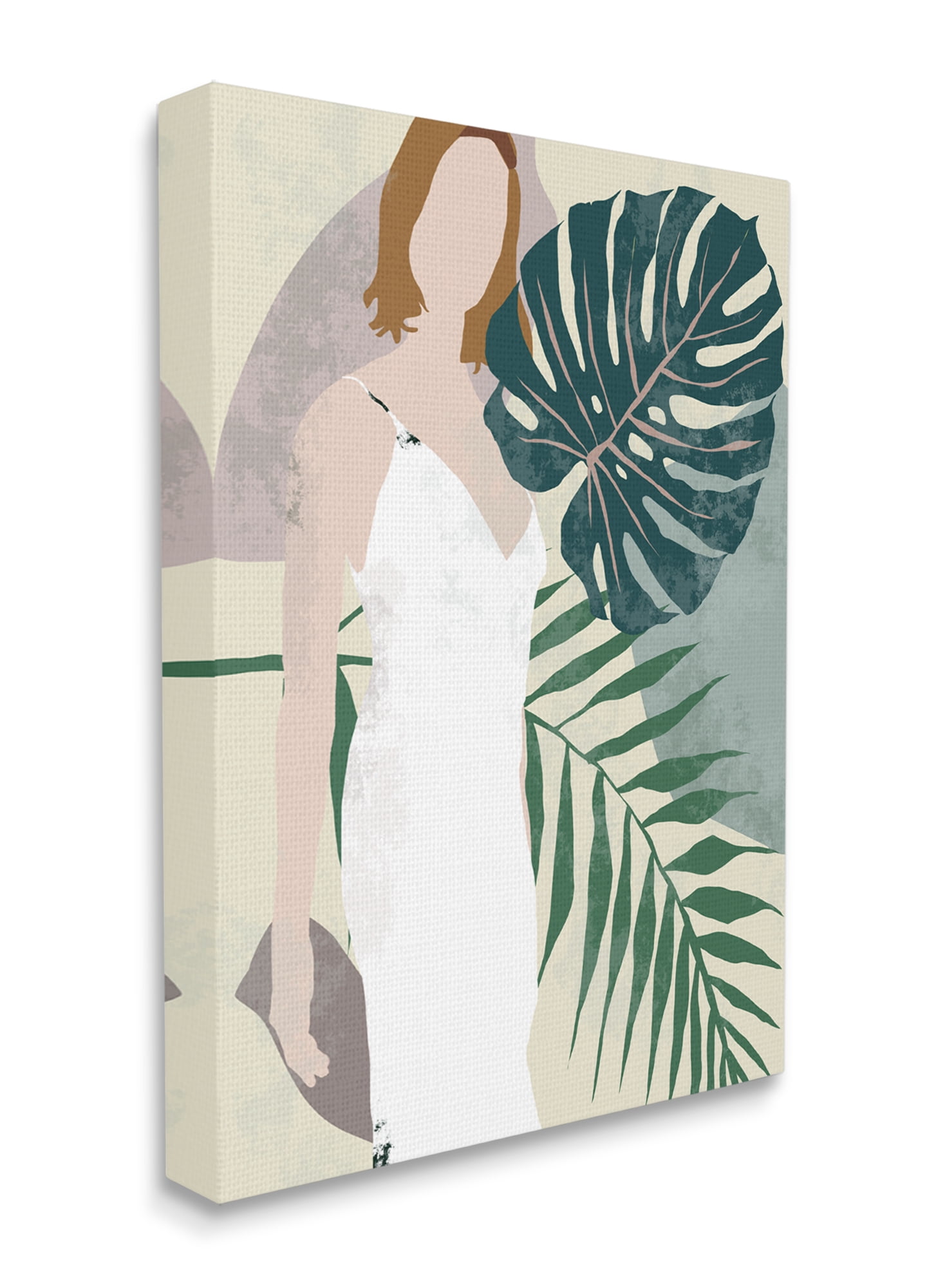 Stupell Industries Woman with Tropical Palms Shaded Plants Canvas Wall Art, 16 x 20, Design by Melissa Wang
