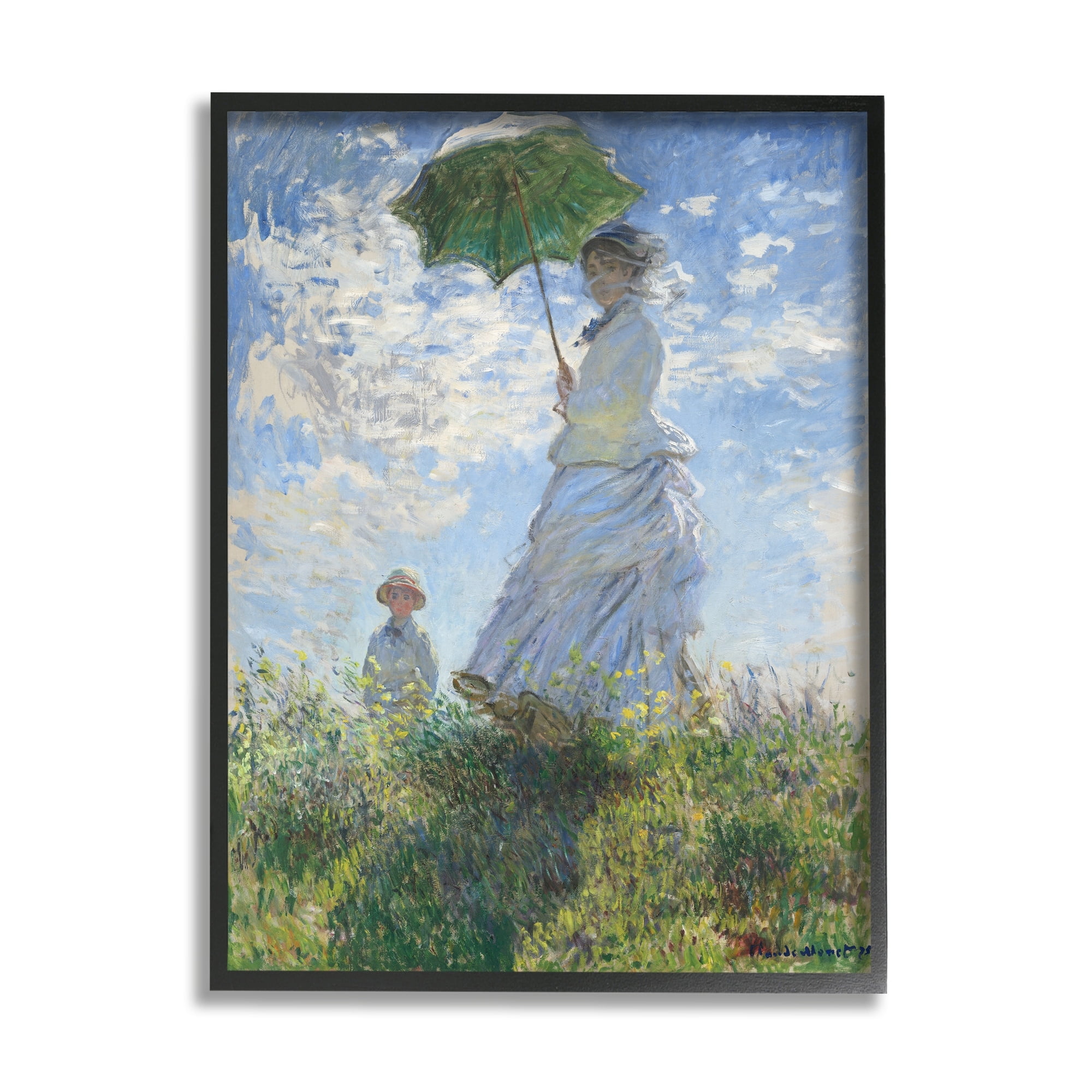 Stupell Industries Woman with a Parasol Classic Claude Monet Painting Painting Black Framed Art Print Wall Art, Design by one1000paintings