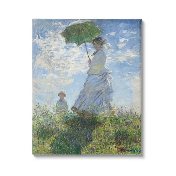 Stupell Industries Woman with a Parasol Classic Claude Monet Painting Painting Gallery Wrapped Canvas Print Wall Art, Design by one1000paintings