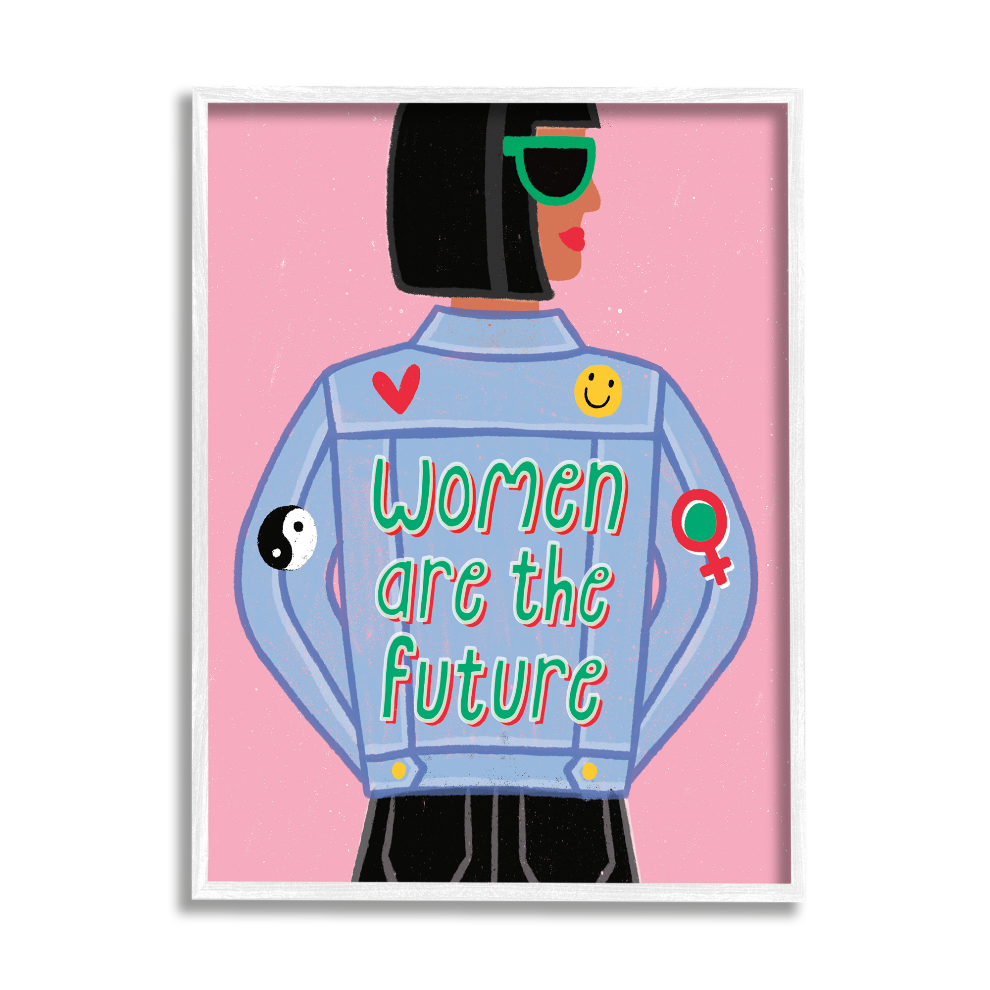 Stupell Industries Women Are The Future Girl Power Quote Denim Jacket, 24 x 30, Designed by Make Much Studios