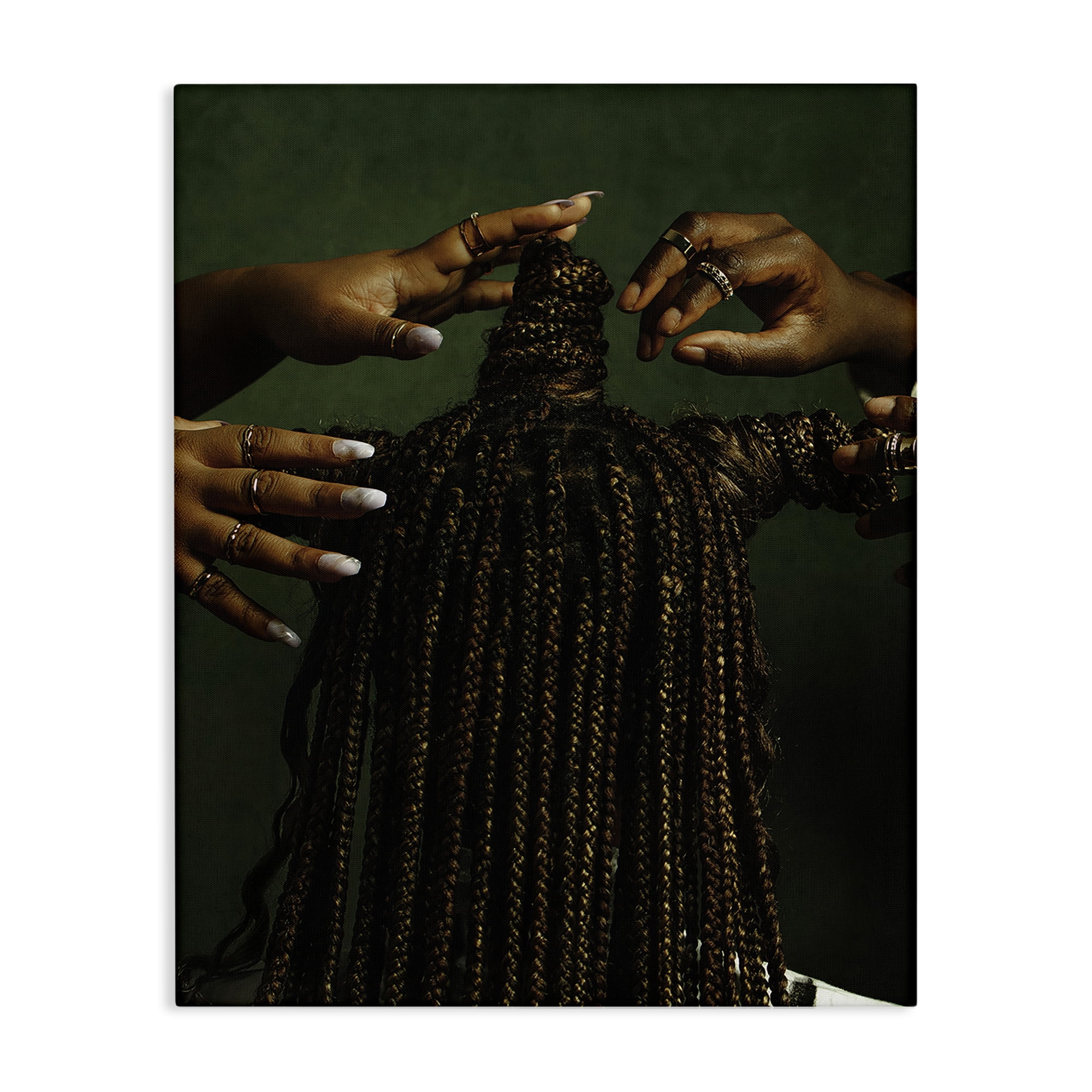 Stupell Industries Women Braiding Hair People Photography Wrapped Canvas Art Print Wall Art, 24 x 30