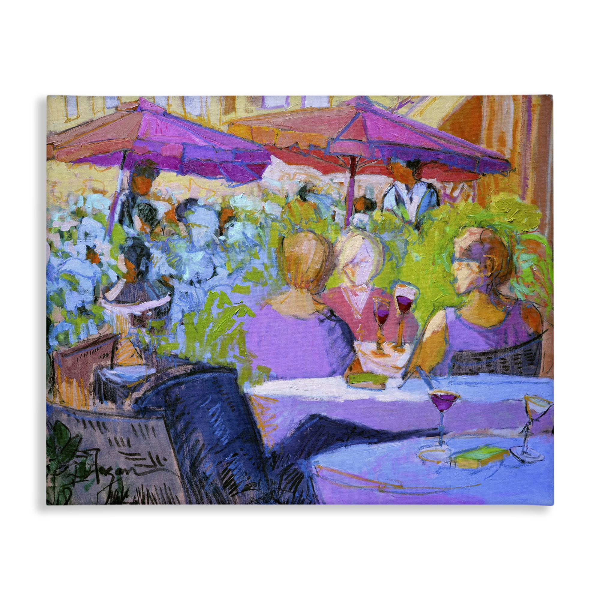 Stupell Industries Women Dining Abstraction People Painting Wrapped Canvas Art Print Wall Art, 48 x 36