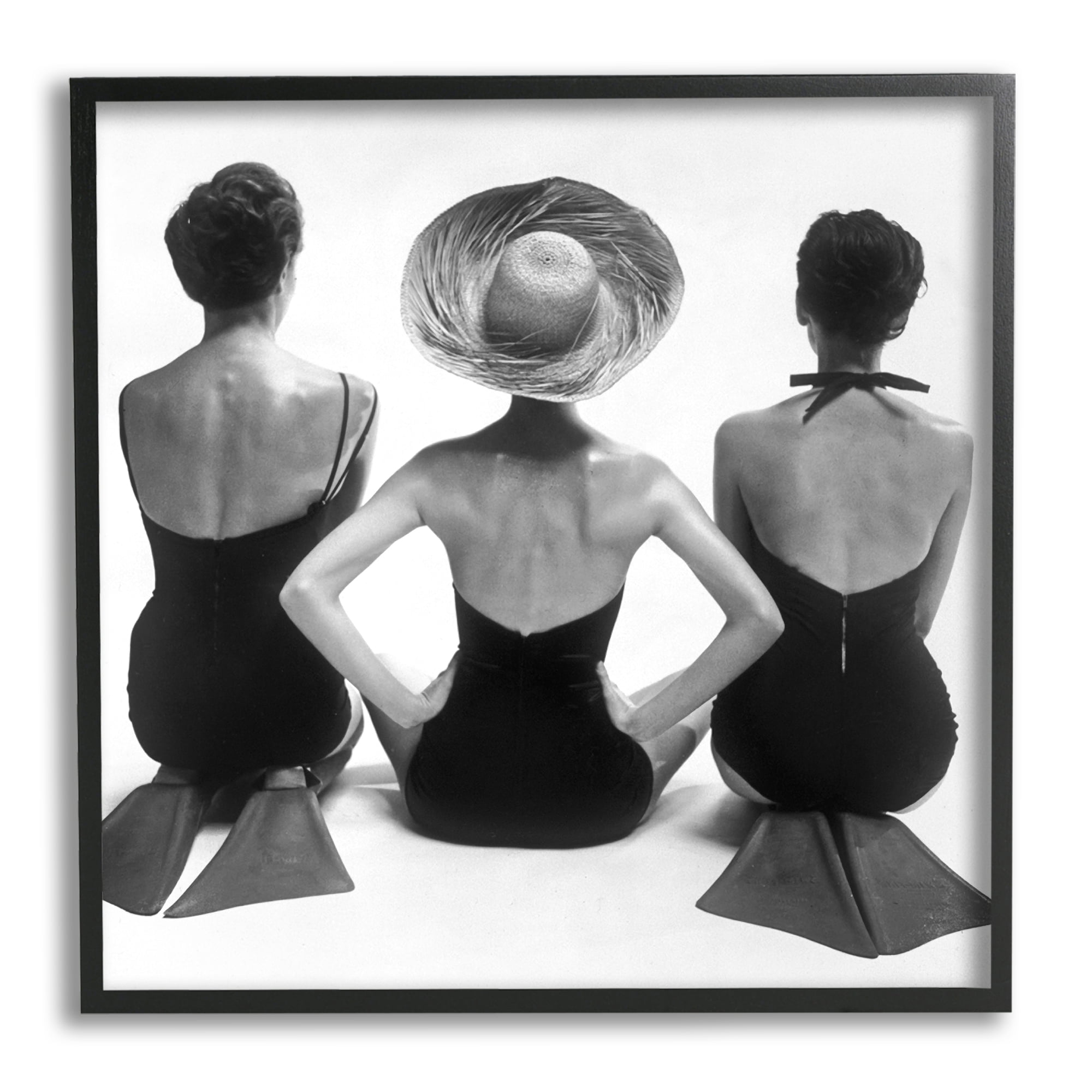 " Women Sitting Beach Monochrome "