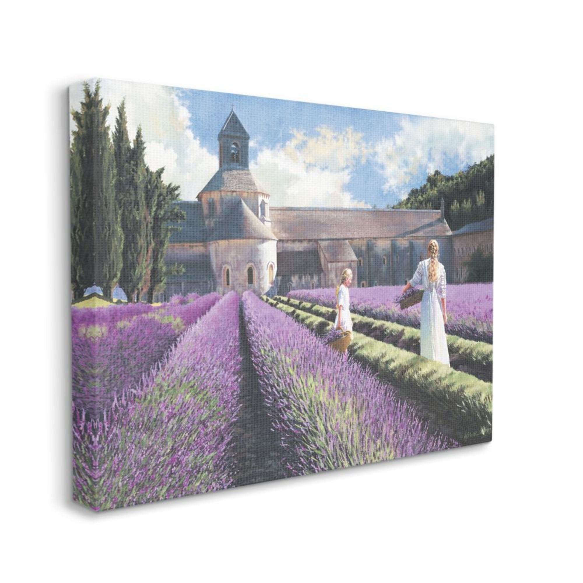 Stupell Industries Women in Lavender Field Countryside Classic Architecture Design by Heide Presse, 30" x 40"