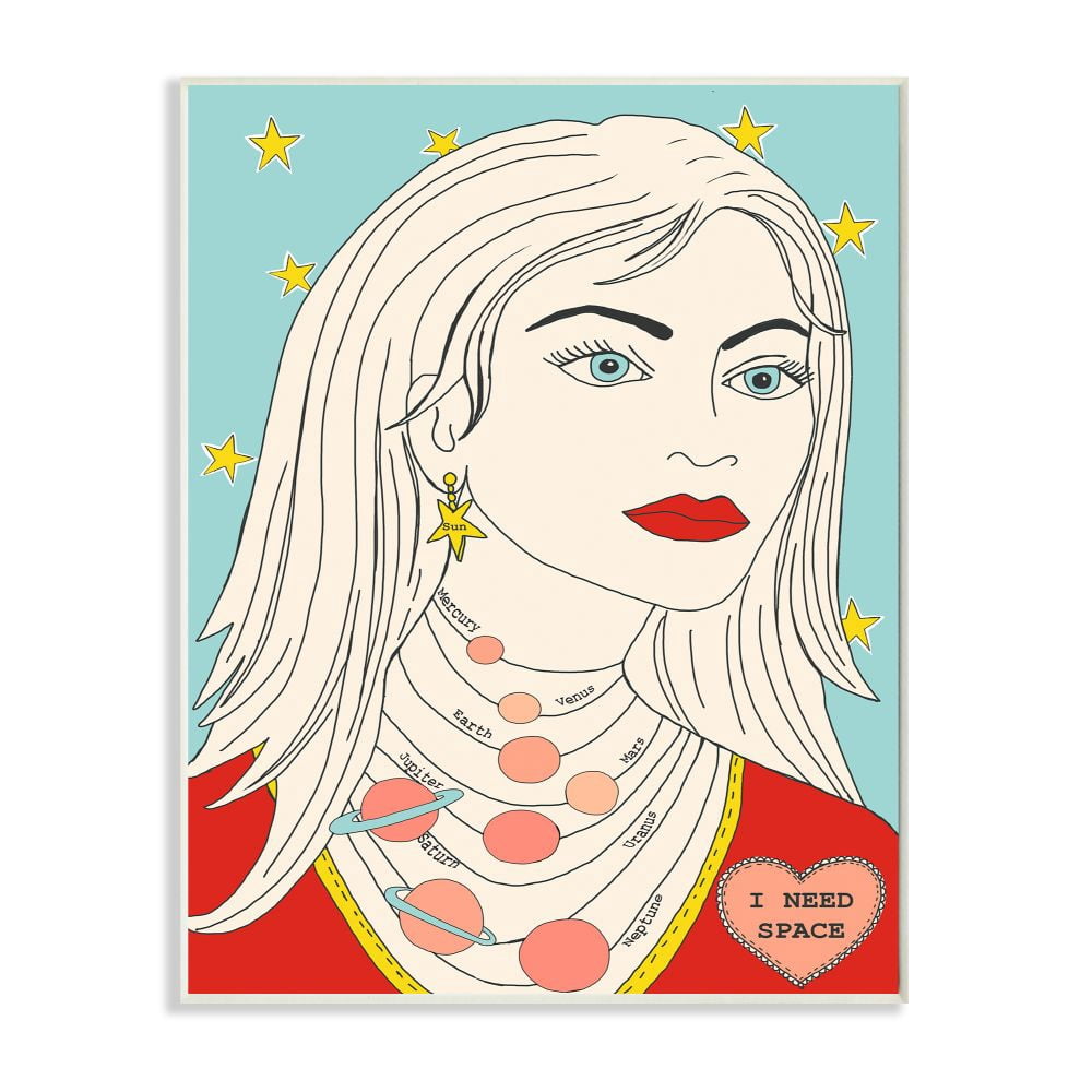 Stupell Industries Women's Fashion Accessory Portrait Space Theme Jewelry Wall Plaque Design by Sangita Bachelet, 10" x 15"