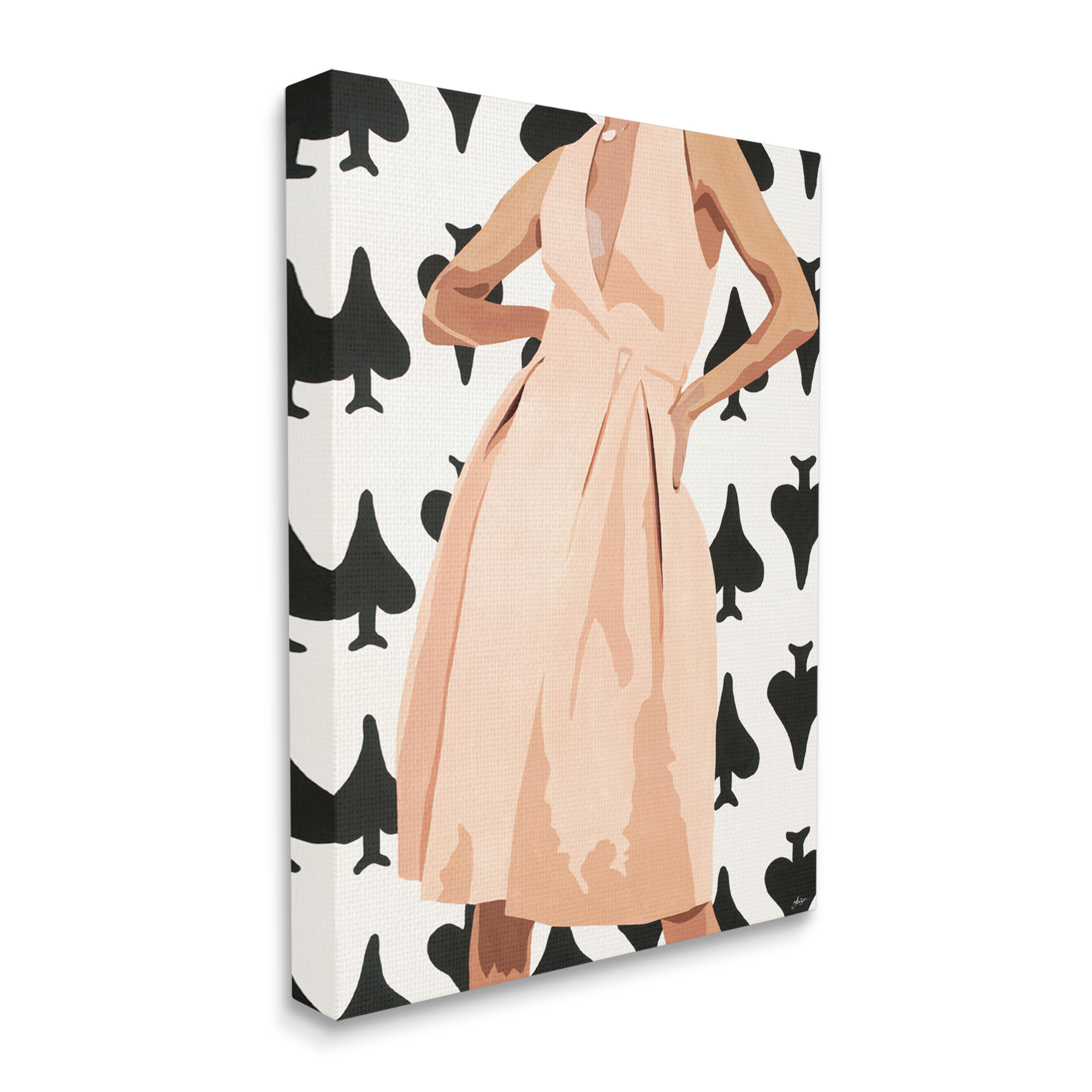 Stupell Industries Women's Fashion Dress over Spade Symbol Pattern,36 x 48,Designed by Beth Ann Lawson