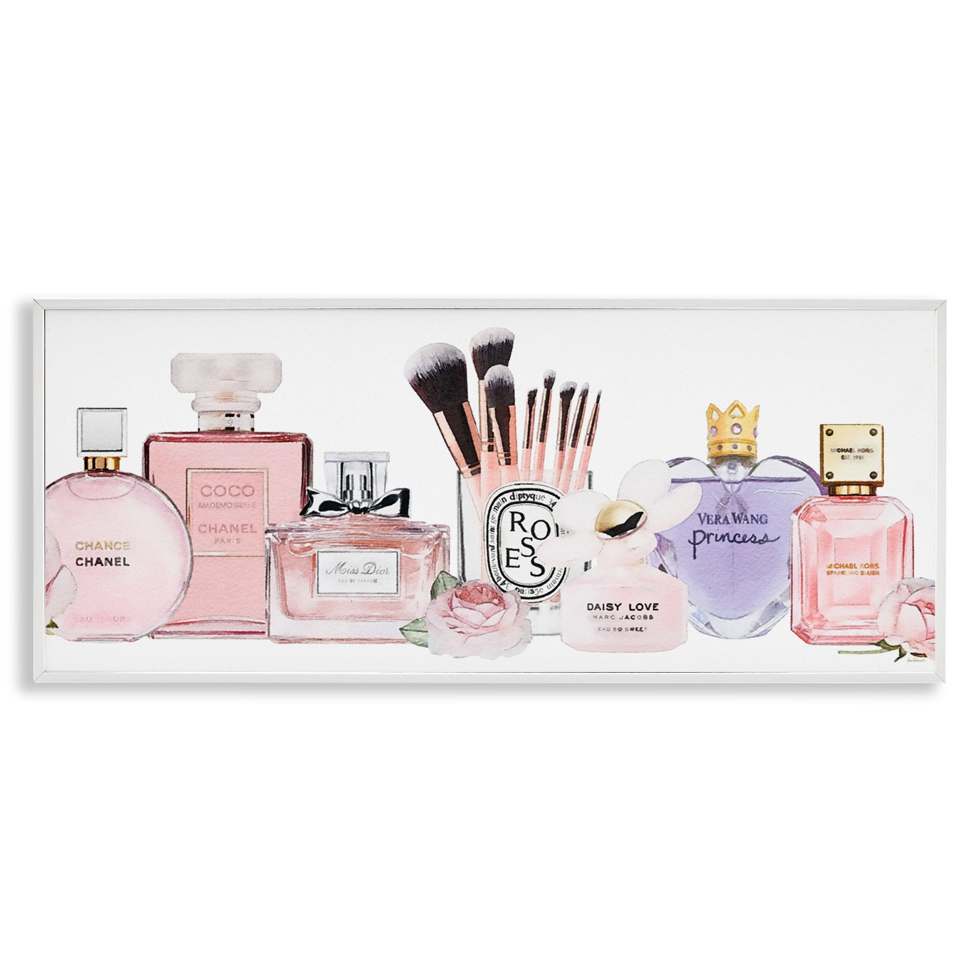Stupell Industries Women's Fashion Fragrance Glam Accessories, 10 x 24,Design by Amanda Greenwood