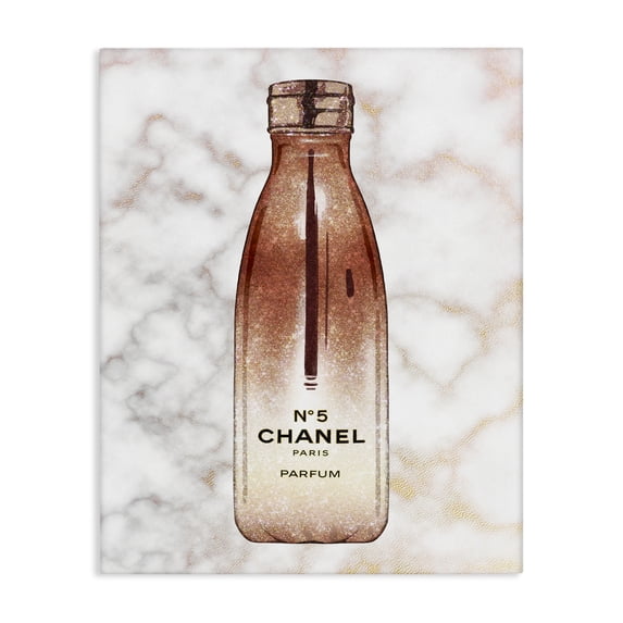 Stupell Industries Art Deco Women's Fashion Water Bottle over Marble Canvas Art, 16 x 20, by Ziwei Li
