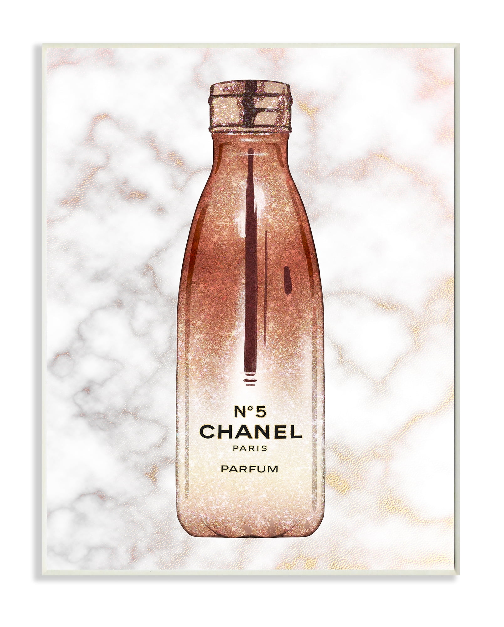 Stupell Industries Women's Fashion Water Bottle over Marble Wall Plaque, 10 x 15, Design by Ziwei Li
