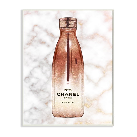 Stupell Industries Women's Fashion Water Bottle over Marble Wall Plaque, 13 x 19, Design by Ziwei Li