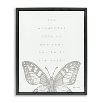 Stupell Industries Wonderful Life Phrase Animals & Insects Painting Black Floater Framed Art Print Wall Art, 17 x 21