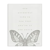 Stupell Industries Wonderful Life Phrase Animals & Insects Painting Gallery Wrapped Canvas Art Print Wall Art, 16 x 20