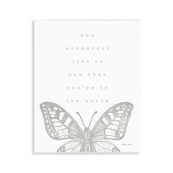 Stupell Industries Wonderful Life Phrase Animals & Insects Painting Unframed Art Print Wall Art, 11 x 14