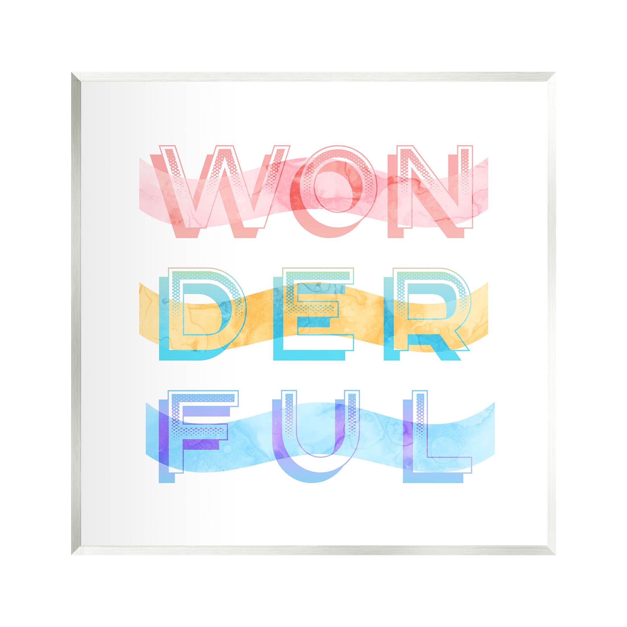 Stupell Industries Wonderful Stripes Text Graphic Art Unframed Art Print Wall Art, Design by Daphne Polselli