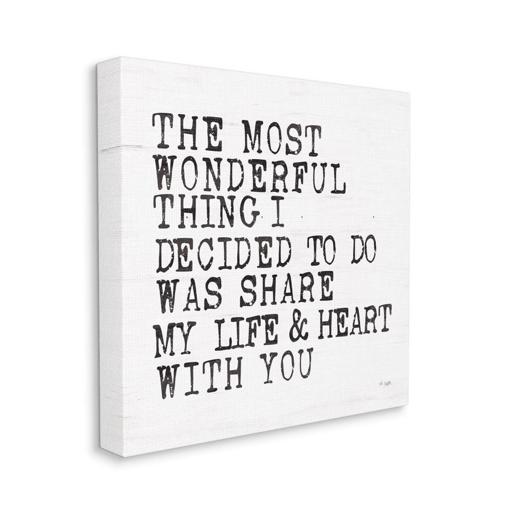 Inspirational Love Quote Canvas Wall Art with Wooden Frame, 36" x 36"