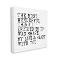 thumbnail image 1 of Stupell Industries Wonderful Thing to Share My Life Inspirational Love Quote Canvas Wall Art Design by JAXN BLVD, 36" x 36", 1 of 4