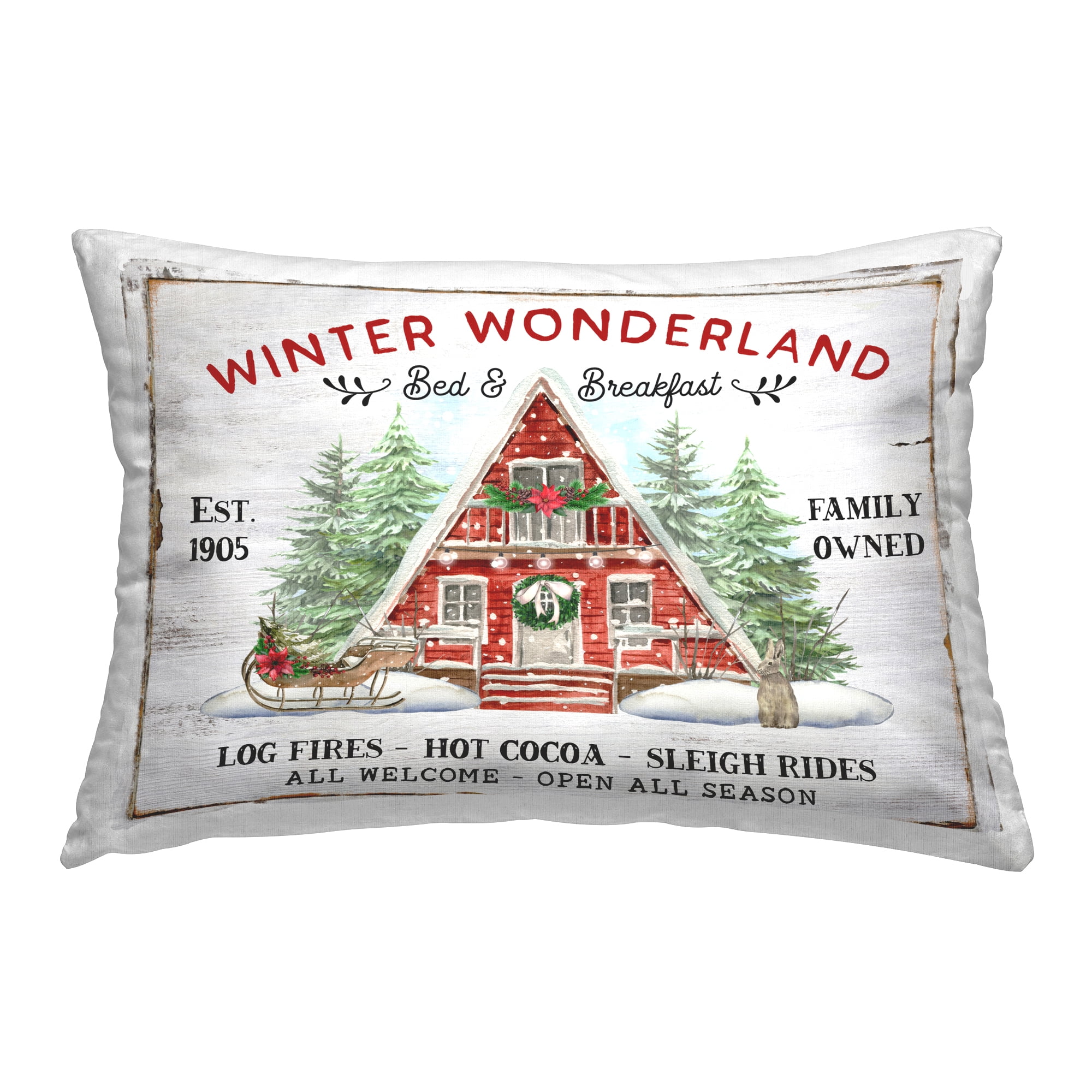 Stupell Industries Wonderland Christmas Cabin Decorative Printed Throw Pillow, 14 x 20