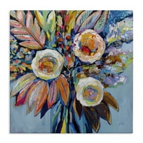 Stupell Industries Wonderment Bold Bouquet Botanical & Floral Painting Gallery Wrapped Canvas Art Print Wall Art, 17 x 17