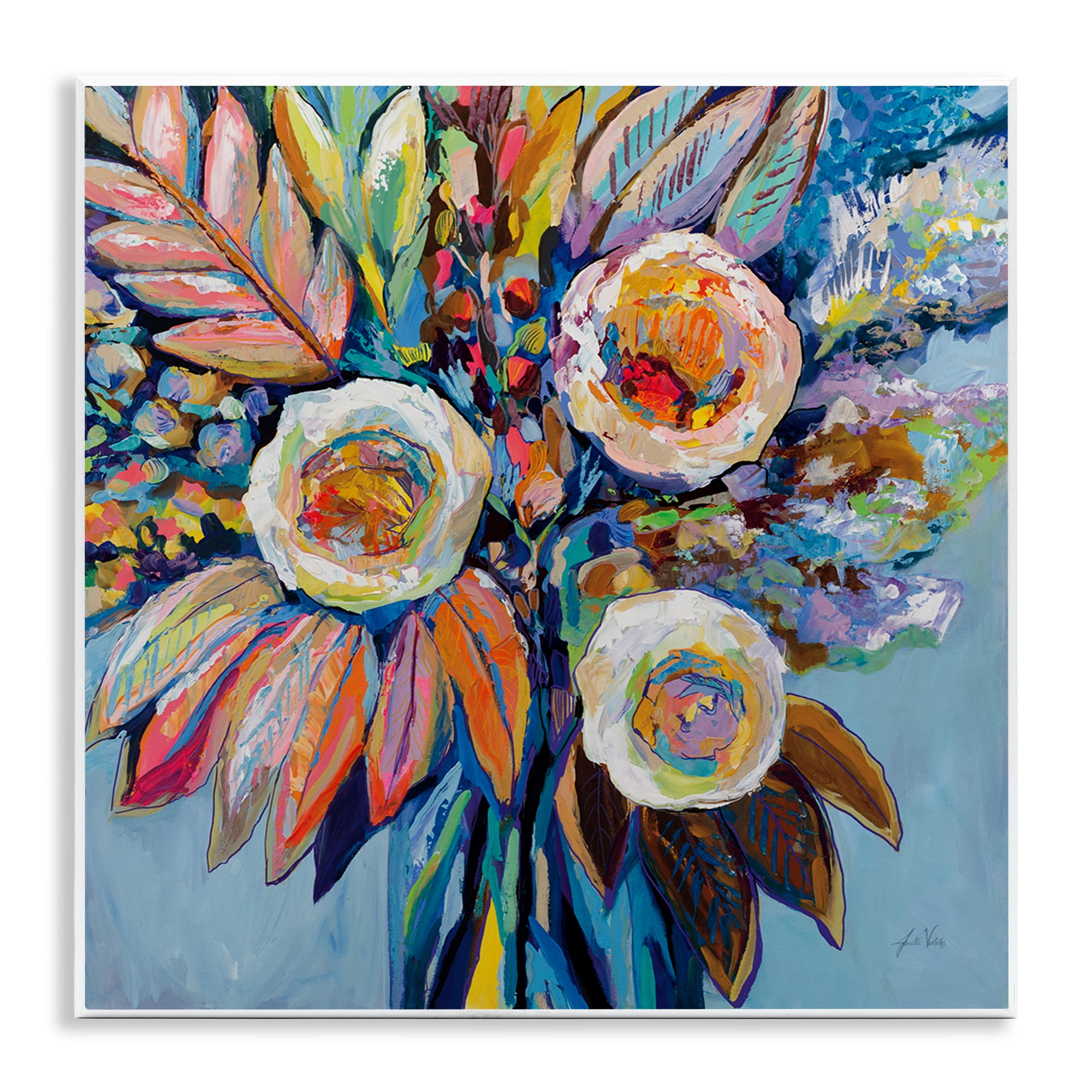 Stupell Industries Wonderment Bold Bouquet Botanical & Floral Painting Unframed Art Print Wall Art, 12 x 12
