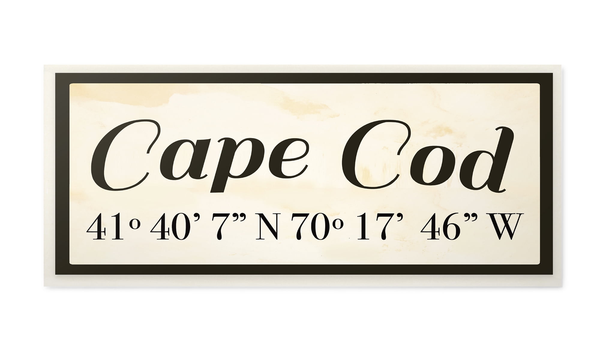 Stupell Industries Wood Cursive City Coordinates Cape Cod Town & City Painting Unframed Art Print Wall Art, 7 x 17