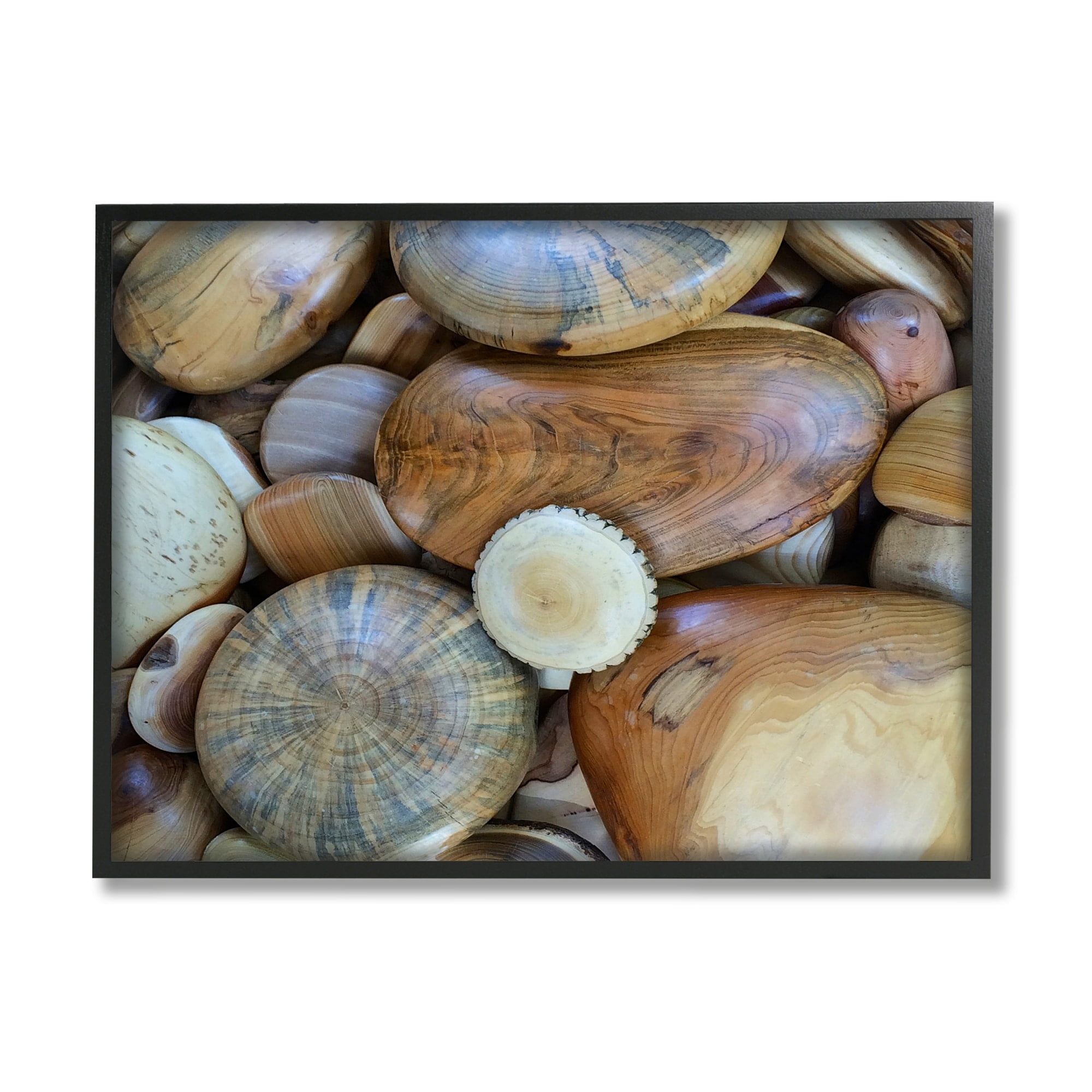Stupell Industries Wood Stones Nature Photography Landscape Photography Black Framed Art Print Wall Art