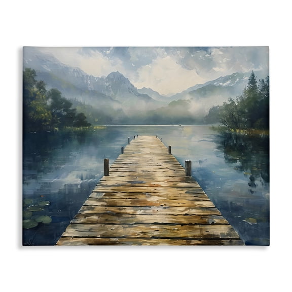 Stupell Industries Wooden Dock Over Lake Canvas Wall Art design by LSR Creative Studio, 16 x 20