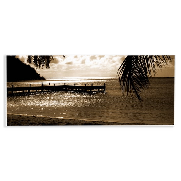 Stupell Industries Wooden Jetty Dock Landscape & Nature Photography Unframed Art Print Wall Art, 17 x 7