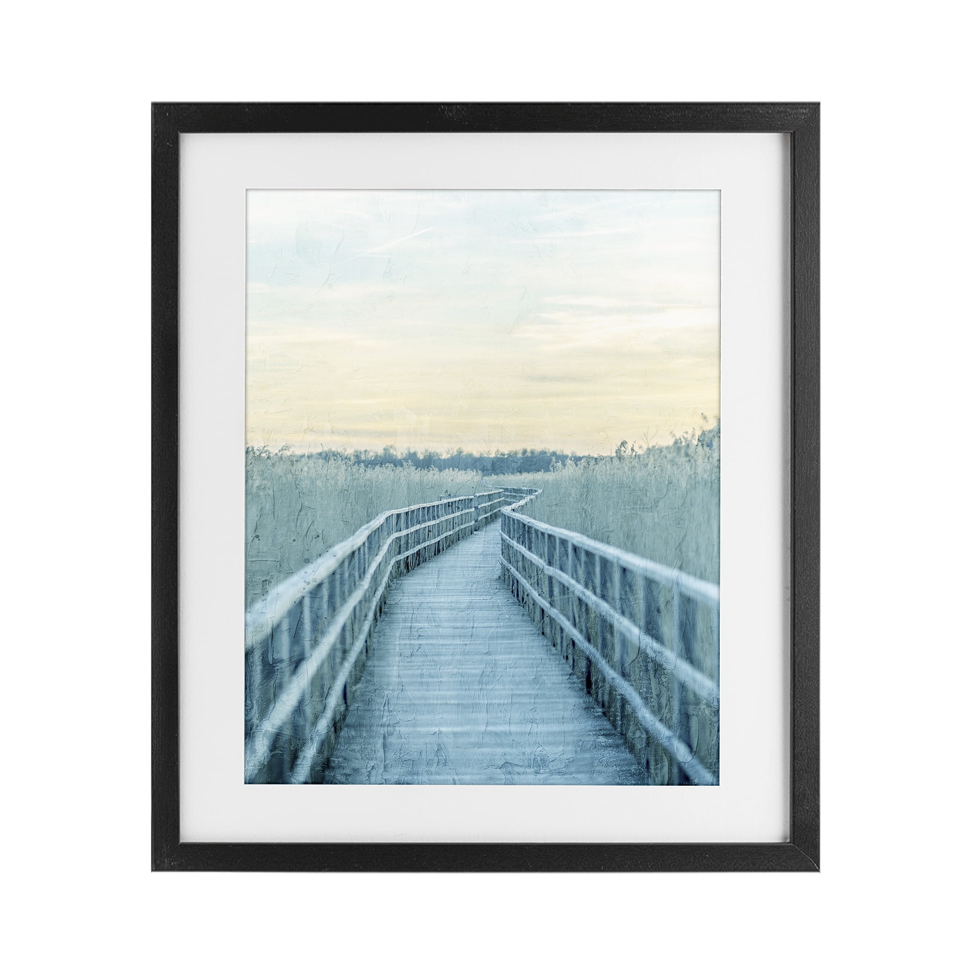 Stupell Industries Wooden Pier Boardwalk Black Framed Print Under Glass, design by Kim Allen
