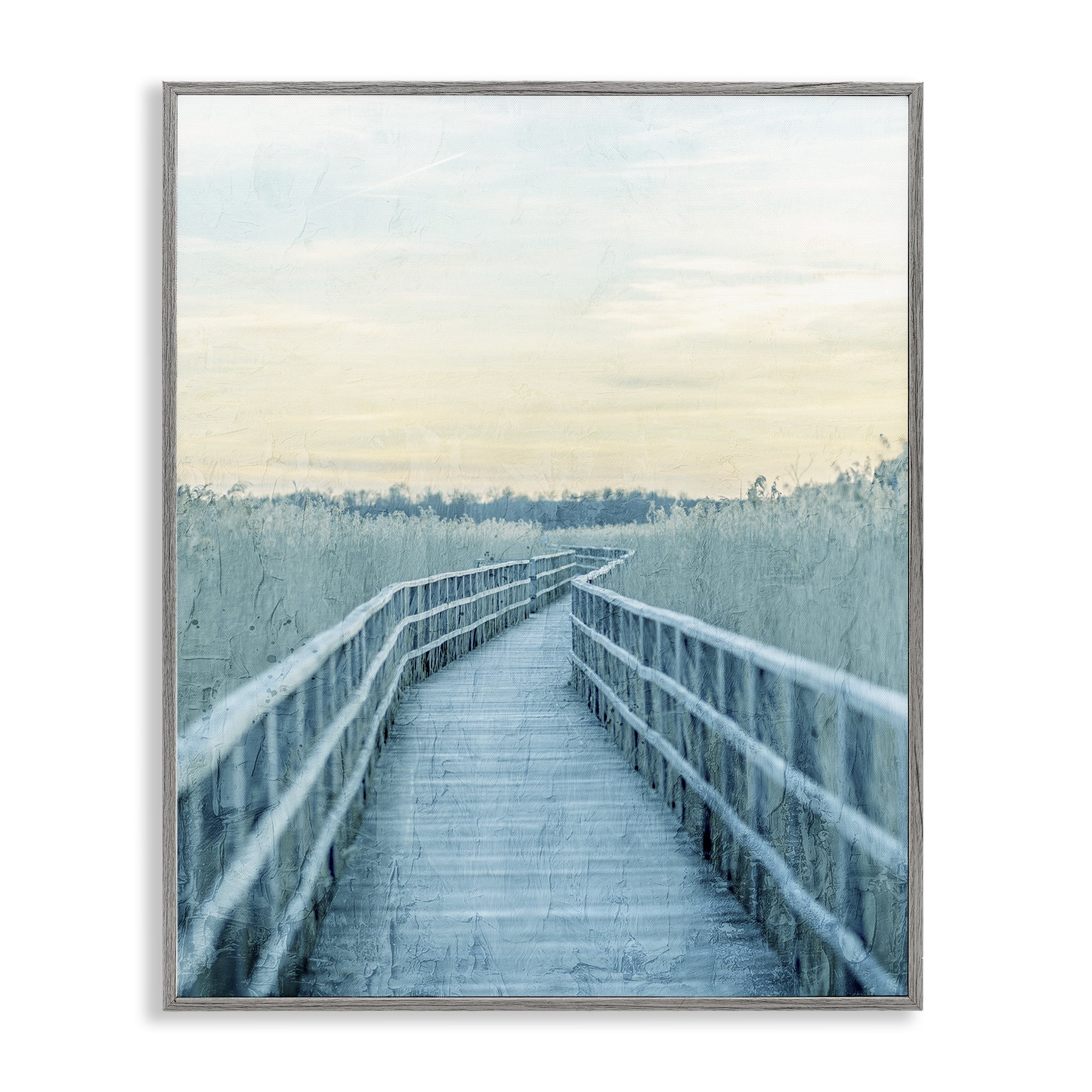 Stupell Industries Wooden Pier Boardwalk Gray Framed Giclee Art, design by Kim Allen
