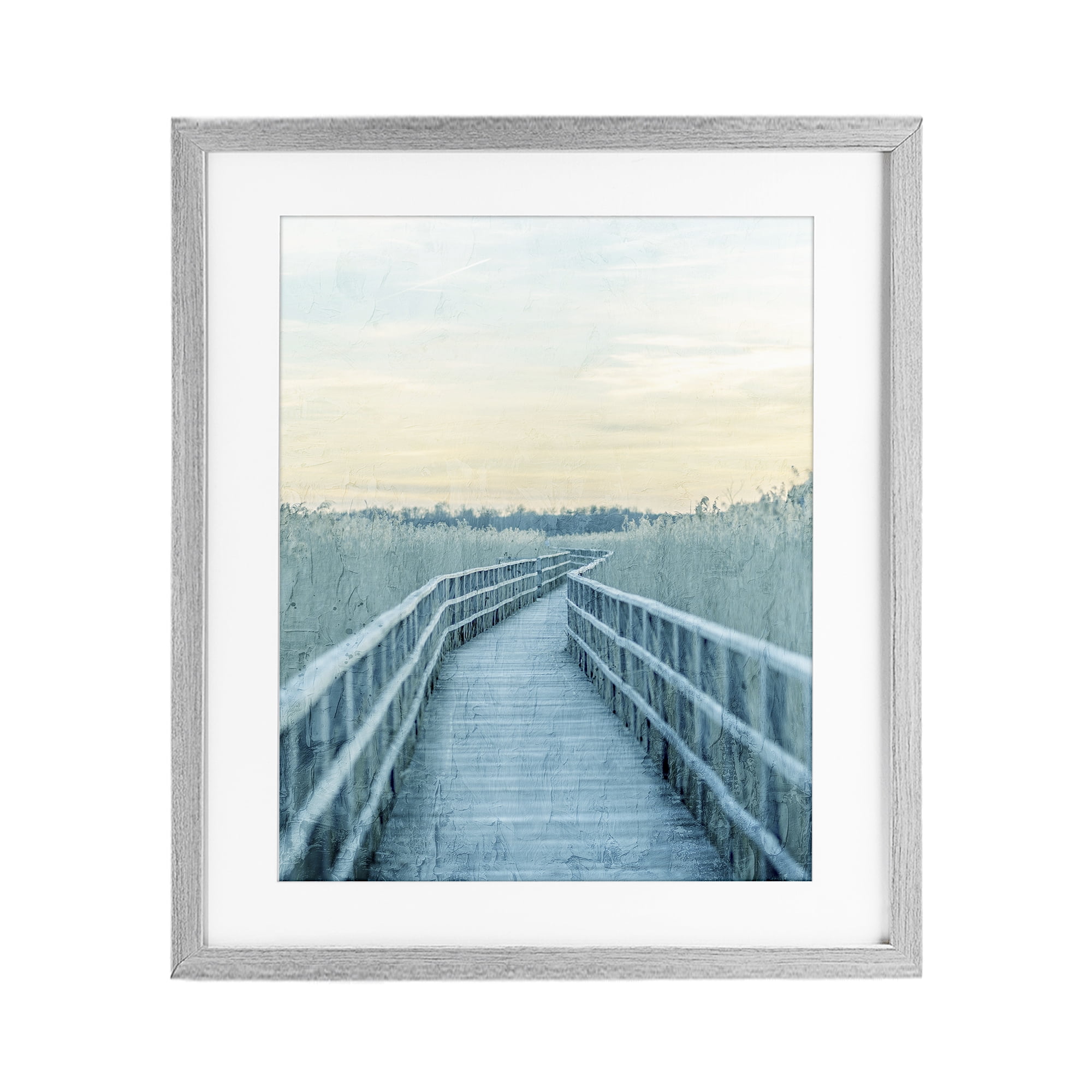 Stupell Industries Wooden Pier Boardwalk Gray Framed Print Under Glass, design by Kim Allen